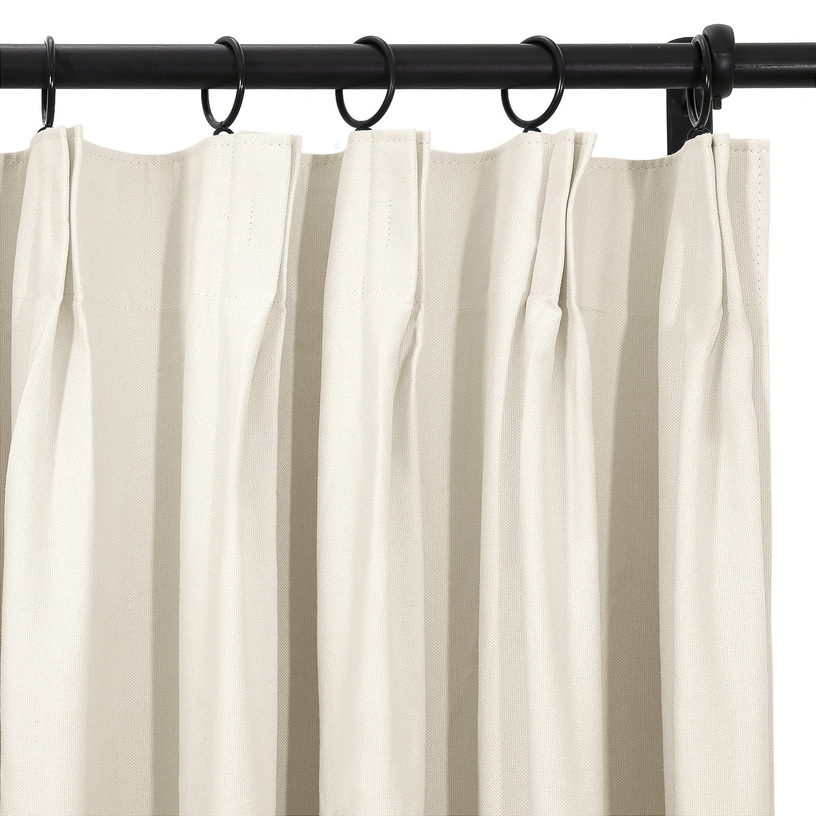 TWOPAGES 52 W X 108 L Inch Drape Blackout Pinch Pleat Sun Blocking Curtain for Living Room, 1 Panel, Beige