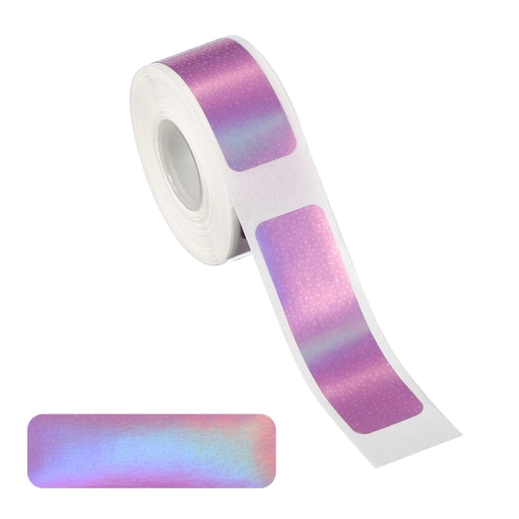 Holographic Thermal Label Stickers, 1.6x0.5" Holographic Thermal Label Self Adhesive 160 Tape/Roll for Name Tag, Purple