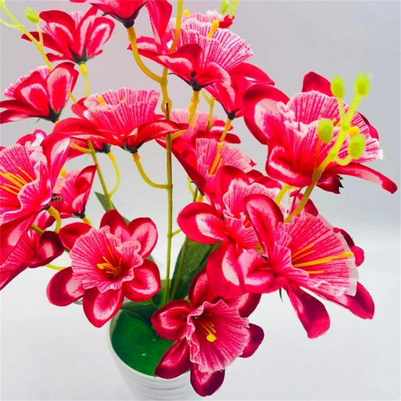 Travelwant Artificial Flowers Double-Sided Real Touch Large Silk Flowers Potted Fake Flowers Arrangements for Decoration Home Wedding Centerpieces Bouquet