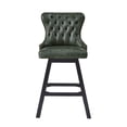 thumbnail image 6 of GTU Furniture 29-Inch Upholstered Bar Stools Set of 2, Swivel Bar Stools with Backs, Solid Rubber Wood Legs and Padded Seat & Back, Modern Upholstered Bar Chairs with Faux Leather (Green), 6 of 8