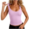 thumbnail image 6 of AKOEE Tank Tops with Shelf Bra for Women Slim Fitted Sleeveless Tanks Yoga Casual Base Tees Removable Pads (M, Pink), 6 of 6
