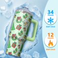 thumbnail image 4 of Holiday Merry Christmas 30oz Travel Coffee Cup Stainless Steel with Handle and Straw Lid, Winter Insulated Leak Proof Mug, Gift for Women, 4 of 5