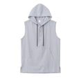 thumbnail image 4 of Noric Men's Sleeveless Hooded Tank Top Button Front Muscle Tee with Big Pocket Casual Gym Hoodie Vest for Summer, 4 of 7