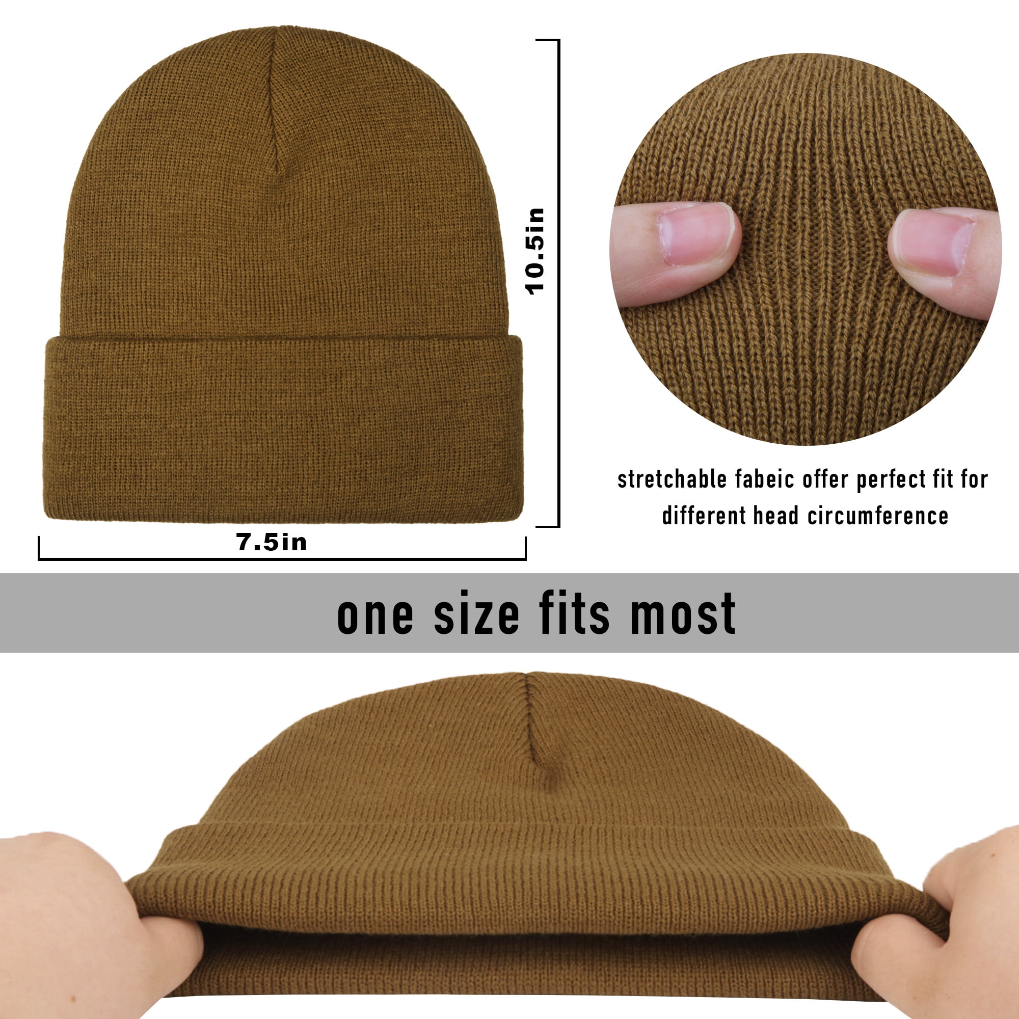3 Pack Winter Beanie Hats for Men Women, Warm Cozy Knitted 