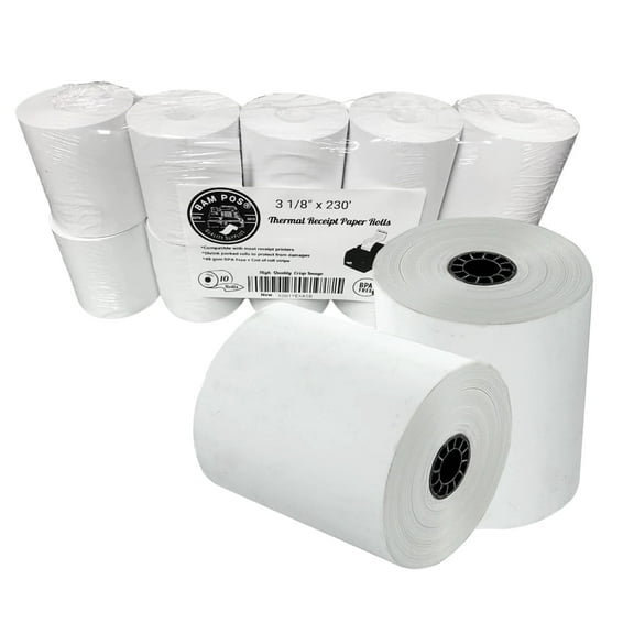 BAM POS Thermal Paper Rolls 3 1/8 x 230 (10 rolls)