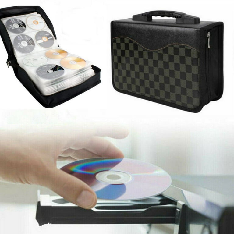 WSYW Large Capacity 240 Disc CD DVD Wallet, PU Leather