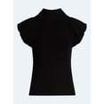 thumbnail image 5 of Scoop Women's Mock Neck Top with Bubble Cap Sleeves, Sizes XS-XXL, 5 of 5
