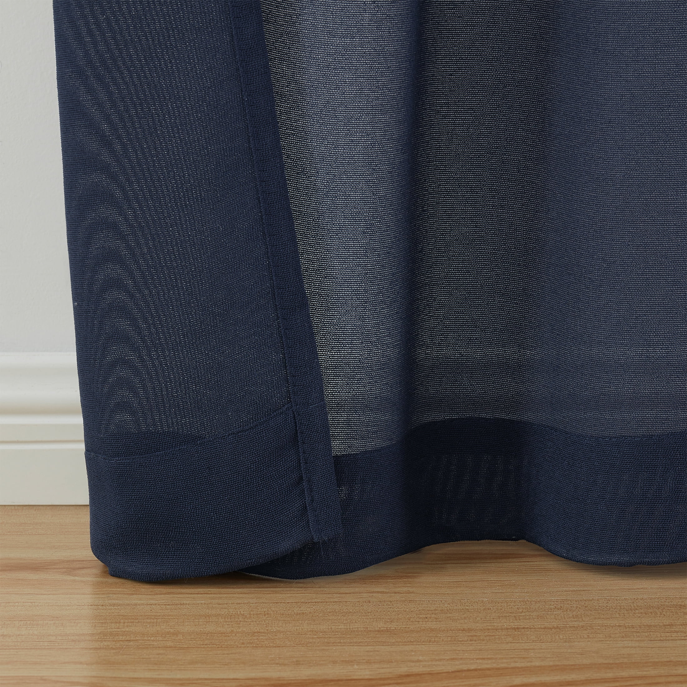 Mainstays Light Filtering Tab Top Curtain Panel Set, Set of 2, Blue, 37" W x 84" L