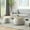 LIGHT GREY / Foam, variant on FunMay Woven Seagrass Storage Ottoman with Rattan Accents, Boho Footstool for Living Room