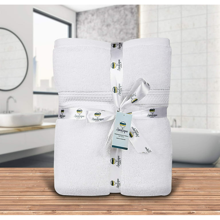 Asiatique Linen – Luxury 8 Piece White Hotel Bath Towels Set – 650 GSM  Towels for Bathroom – 100% Cotton Bath Set