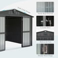 thumbnail image 5 of TOTAL Outdoor Storage Shed 10'x 8', Metal Garden Shed for Bike, Trash Can, Tools, Lawn Mowers, Pool Toys, Galvanized Steel Outdoor Storage Cabinet with Lockable Door for Backyard, Patio, Lawn, 5 of 7