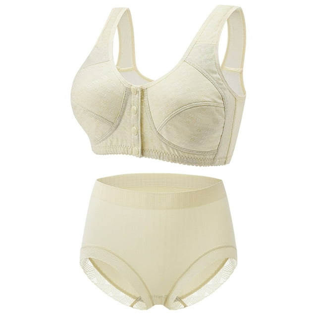 Ladies Bra And Set Front Closure Middle Elderly Women's Underwear Bra Briefs Daily Lingerie