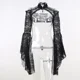 thumbnail image 1 of Chaqueta victoriana de encaje transparente negra para mujer, mangas acampanadas Steampunk, abrigo Vintage de Anime, Top gótico, Carnaval de Halloween, 1 of 5