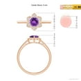 thumbnail image 5 of ANGARA Natural 0.45 Ct. Amethyst with Diamond Side Stones Ring in 14K Rose Gold for Women (Ring Size: 12), 5 of 10