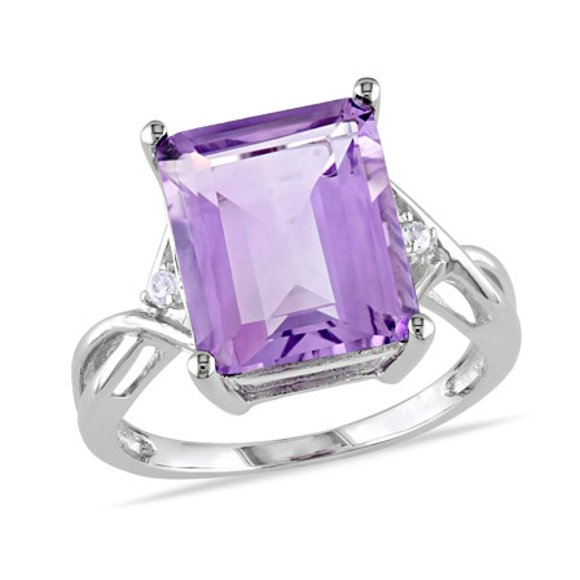 Miabella Bague en Argent Sterling avec Topaze Blanche Améthyste Taille Émeraude de 5 7/8 CT TGW