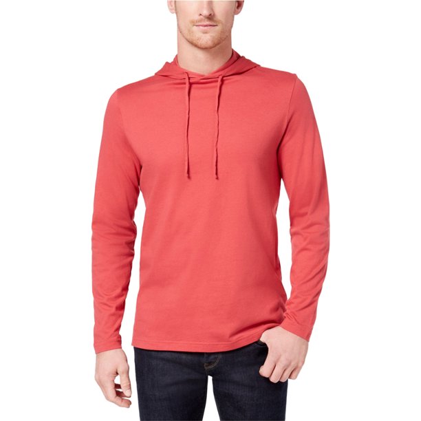 Camiseta básica con capucha Club Room para hombre, rojo, mediano