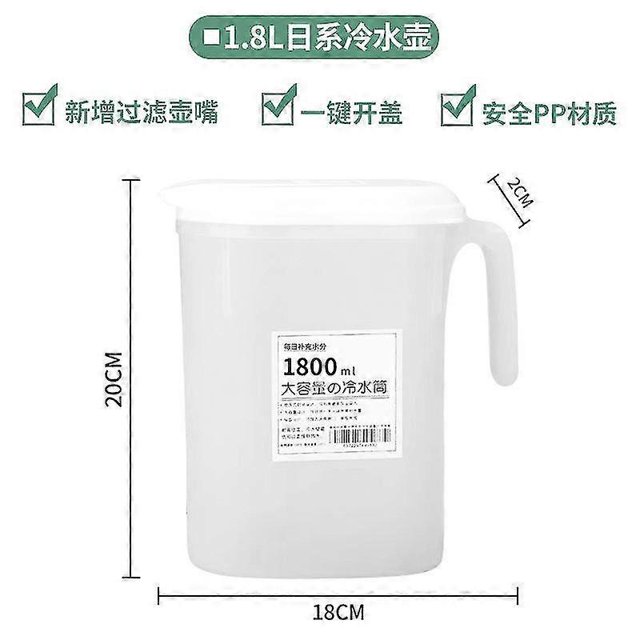 Hervidor de agua fría para refrigerador con grifo Botella de limonada Vasos Botella de agua fría Contenedor Hervidor de agua de 1,8 l