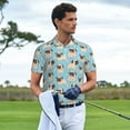 thumbnail image 3 of Balery Funny Cartoon Pugs Camisa Polo de Hombre con Estampado, de Manga Corta y Tejido Medio, Camisa Tipo Golf Polo-4X-Large, 3 of 6