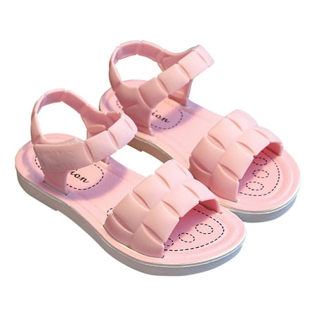 

10 Years Little Girls Summer Sandals Summer Girls Sandals Anti-skid Soft Soles Small Medium And Large Children s Butterfly Decorative Princess Shoes Pink