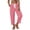 Red, variant on Vrorvz Women Striped Capris Straight Leg Loose Cropped Pants for Womens Casual Elastic Waist Summer Trousers