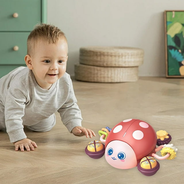 Fiudx Ofertas y liquidaciones Juguete interactivo para insectos que se arrastran para niños pequeños, juguete educativo multifuncional con luz musical que fomenta el rastreo y el desarrollo sensorial