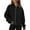 *Black, variant on ClodeEU Womens Zip Pullover Hoodies,Cute Cropped Sweatshirts ,Long Sleeve Kangaroo Pocket Tops White,Womens Plus XL