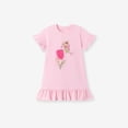 thumbnail image 4 of RMGVDSD Toddler Girl Dress Summer Girls Dresses Short Sleeves Casual Sundress Adorable Kids Lightweight A-Line Midi Dress Everyday Wear 2 Years, 4 of 9