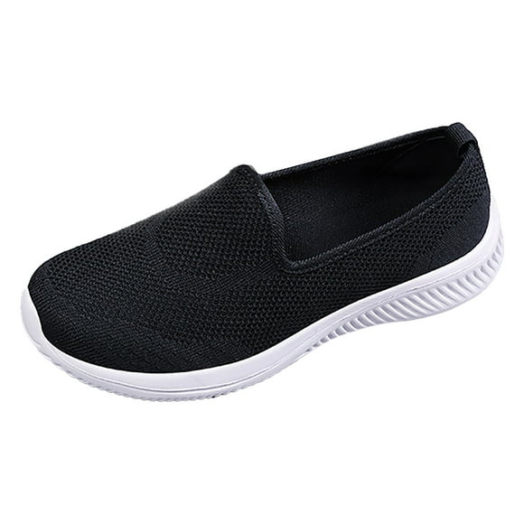 TOWED22 Women's Casual Flats for Women Mesh Comfortable Slip on Flats Shoes Square Toe Classic Cute Ballet Flats Shoes(Black,9)