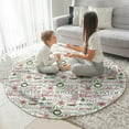 thumbnail image 3 of Multicolor Christmas Word Pattern Round Blanket,Comfortable Soft Flannel Throw Blanket,All Season,Warm Lightweight Blankets for Sofa Bed Couch Living Room Chair 47"x47", 3 of 5
