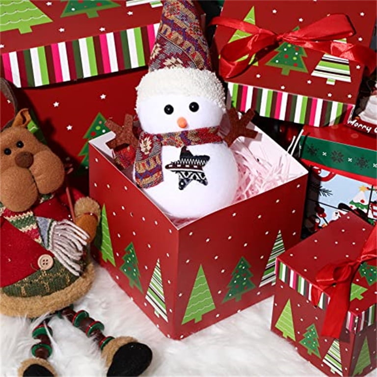 Christmas Nesting Gift Boxes Set of 3 - Stackable Decorative