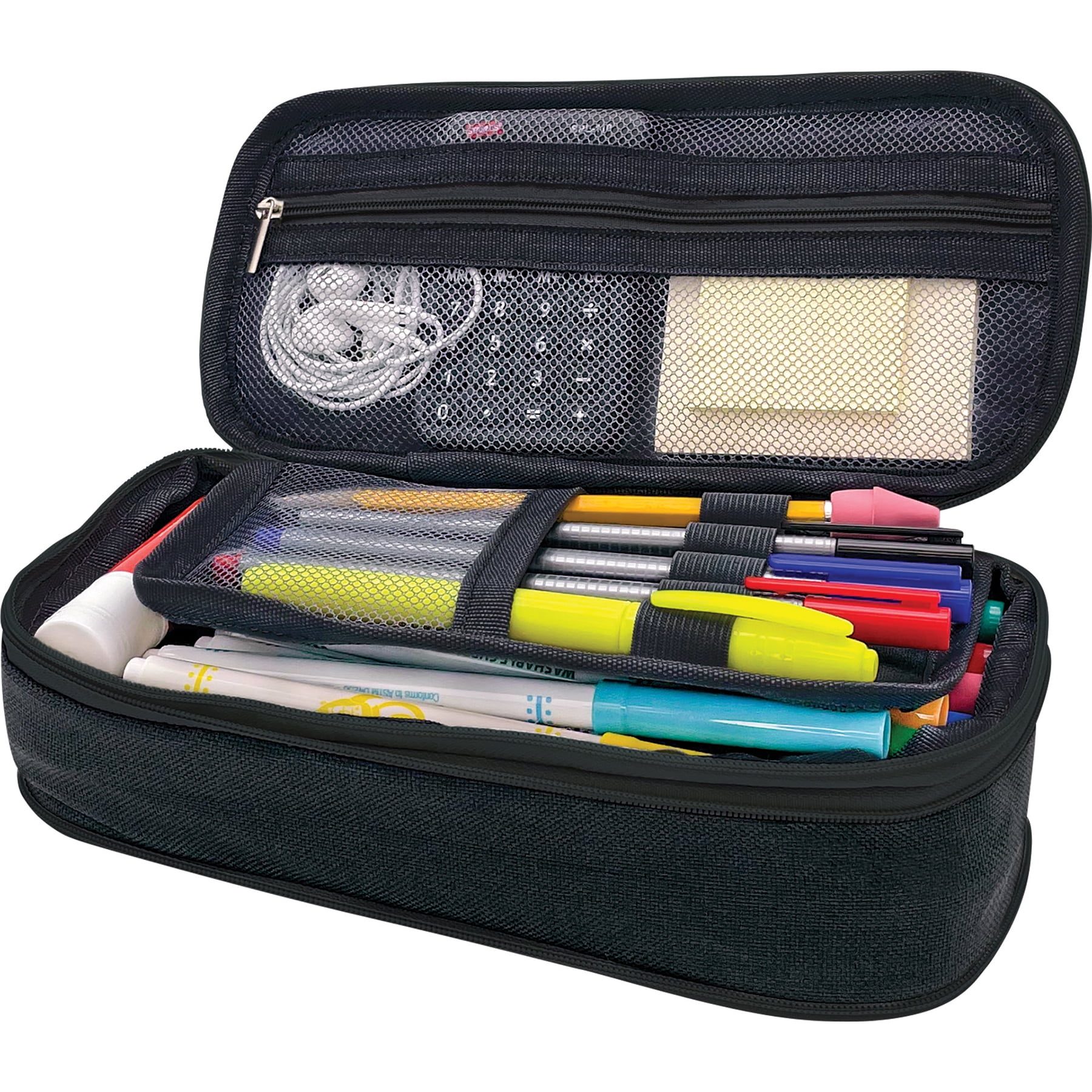 Teacher Created Resources Black Pencil Case, Pack of 3