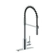 thumbnail image 4 of Westbrass KS18A-26 21" Commercial Kitchen Faucet with Dual Function Open Coil Pull Down Sprayer and 1-Lever Handle, Polished Chrome, 4 of 12
