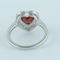 thumbnail image 2 of KIRAN FINE JEWEL Heart Red Garnet CZ Diamond Heart Cocktail Band Ring 925 Sterling Silver Wedding Women Gemstone Statement Jewelry Gift For Her, 2 of 5