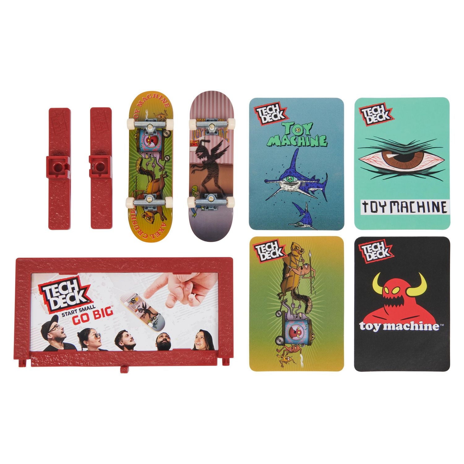 Tech Deck, Toy Machine Skateboards Versus Series, Collectible Fingerboard 2-Pack and Obstacle Set, Kids Toy for Ages 6 and up