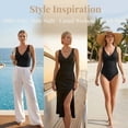 thumbnail image 4 of Olaglory One Piece Swimsuit Women Tummy Control Bathing Suit for Women Push Up Full Coverage Slimming Swimwear 2026, Black, 4 of 8