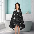 thumbnail image 6 of Black White Zodiac Sun Moon Pattern Hooded Bath Towel，50"x30" for Ages 3 To 12 Kids, Quick Dry Lightweight Soft Microfiber Hood Beach Towel Cover Up for Kids, 6 of 7