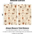 thumbnail image 5 of Coffee Kitchen Window Curtains 27.5 x 39 Inch Small Short Mini Cafe Rod Pocket Brown Tea Cup Farmhouse Rustic Living Bedroom Room Home Treatment Set of 2 Curtain Panels Drapes Tiers, 5 of 6
