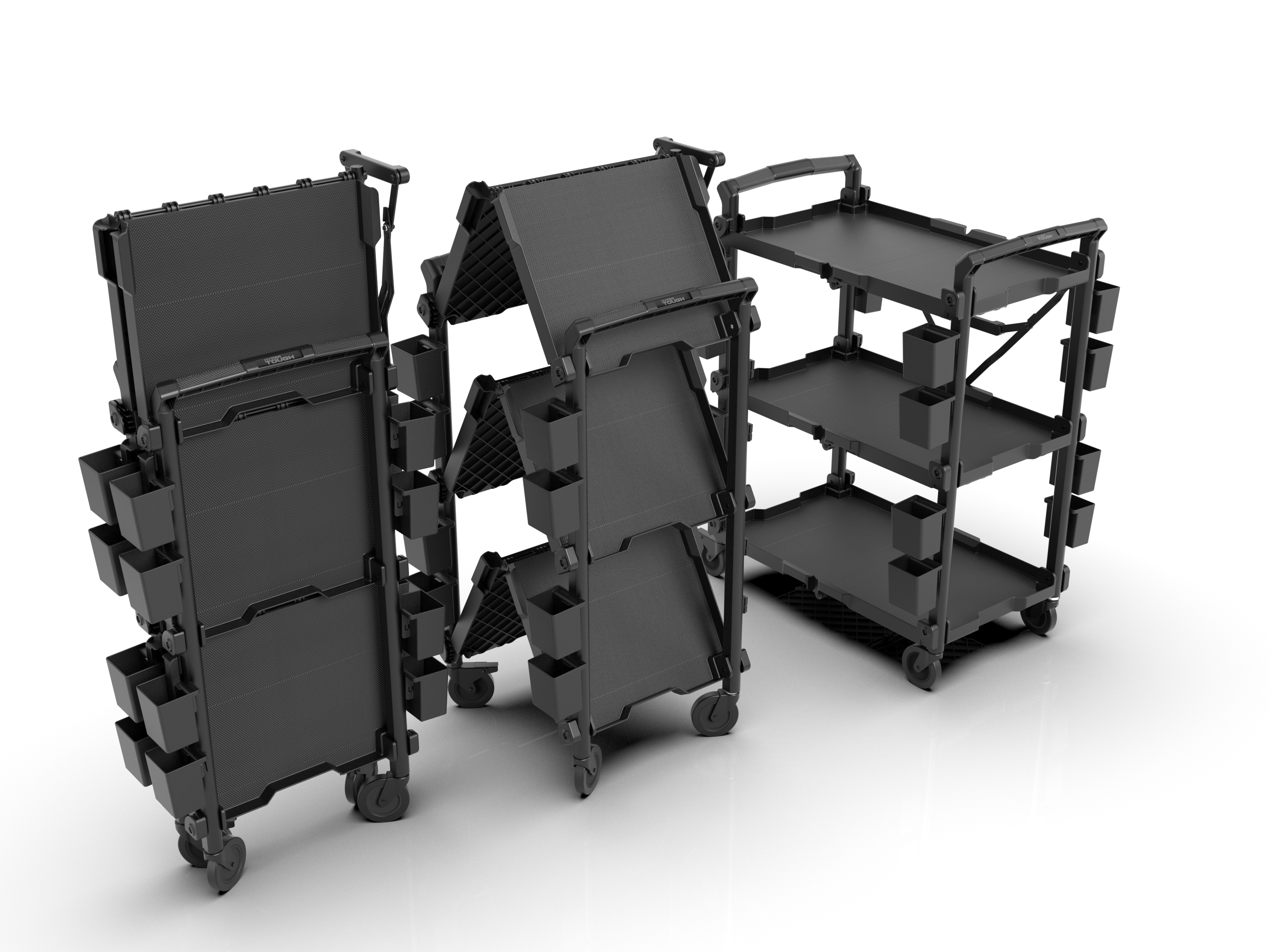 HYPER TOUGH HYPER STACK NEW FOLDABLE COLLAPSIBLE UTILITY CART, BLACK