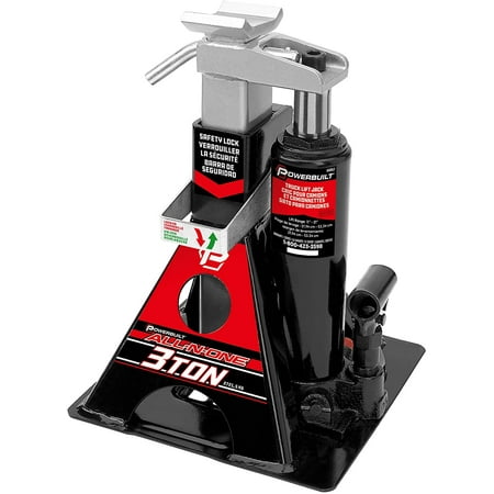 Alltrade 640912 Black 3 Ton, All-In-One Bottle Jack, Dimensions: 9.75L x 9.75W x 12.25H. Patented design combines jack stand and bottle jack.., By Visit the Powerbuilt Store