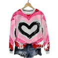 thumbnail image 4 of Hoodless Sweatshirts for Women Round Neck Love Heart Casual Sports Long Sleeve Sweatshirt Pullover Tops, 4 of 9