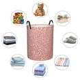 thumbnail image 4 of Balery Rose Gold Pink Glitter Cesta de ropa redonda con asas, impermeable, independiente, para ropa, juguetes, dormitorio y familia-Small, 4 of 6