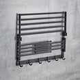 thumbnail image 6 of Fetcoi, Towel Rack Wall Mounted Aluminum Laundry Clothes Drying Rack(Black), 6 of 9