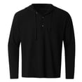 thumbnail image 2 of Camisa de manga larga con capucha para hombre: camisetas de manga larga lisas para ocasiones especiales, tejido de poliéster para todas las ocasiones, tallas S-XXXL., 2 of 5