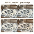 thumbnail image 7 of ODIKA 4'x6' Washable Area Rug Stain Resistant, Low Pile, Easy Care Oushak Medallion Distressed Vintage Scrollwork Bordered Traditional for Dorm Room, Small Living, 7 of 7
