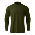 thumbnail image 6 of Garbnen Green Turtle Neck Shirt Men Mock Neck Long Sleeve Baselayer Mens Fitted Winter Warm Undershirts for Men, 6 of 8
