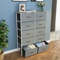 thumbnail image 5 of DWVO 10-Drawer Fabric Storage Dresser Cabinet with Metal Frame for Adults, Organizer in Gray, 5 of 10
