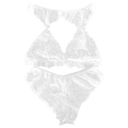 Upioiwer Bridal Lingerie Set Lingerie Ladies Lace Deep V Sexy See Through Sexy Bra Women S Lace Eyelashes Lace Suspenders Sexy Lingerie Set Robes For Women Lingerie Bodystocking Lingerie For Women