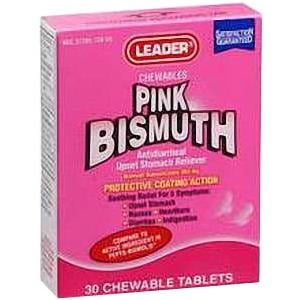 Leader Pink Bismuth Chewable Tablets  1 Bottle (30