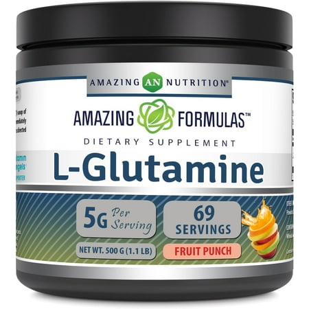 Amazing Formulas L-Glutamine Supplement - 1 Lb - Fruit Punch Flavor