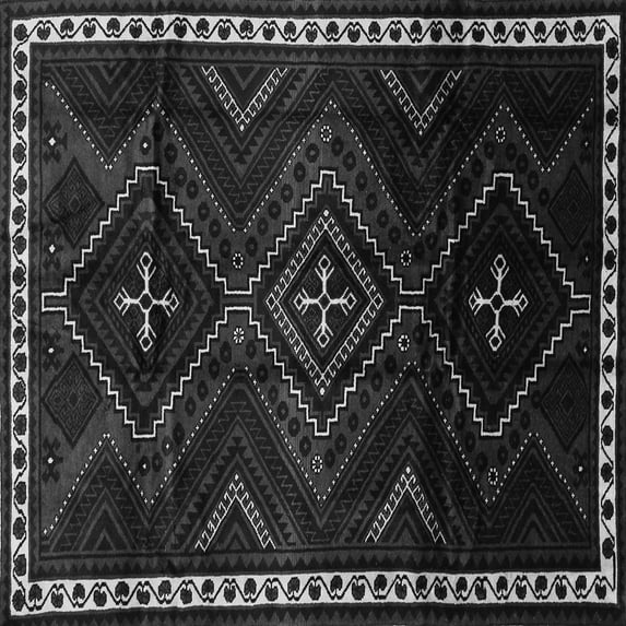 Ahgly Company Indoor Square Persian Gray Traditional Area Rugs, 4' Square